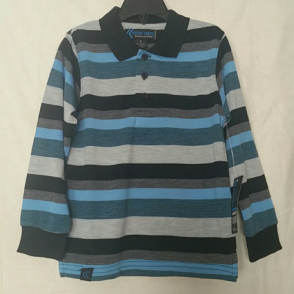 Street Rules Stripe Long Sleeve Polo